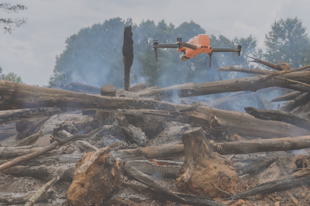 a drone is being used by the fire services