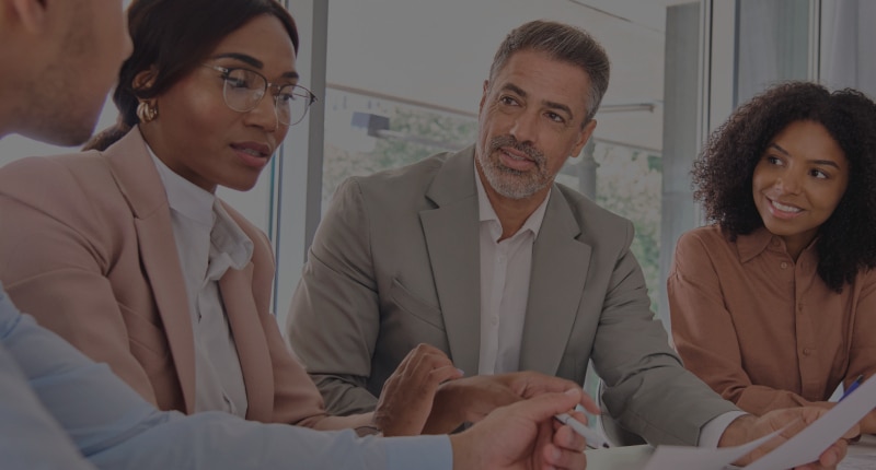 business people discussing insurance risk management business people discussing insurance risk management